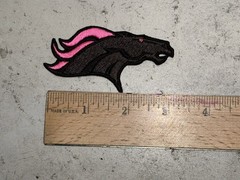 Embroidered Denver Bronco Patch Iron On and/or Sew On – Pink & Black