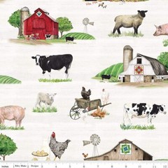 Farmyard Animals ~ Spring Barn By Riley Blake $3.99 Ships ANY Amount Of Fabric