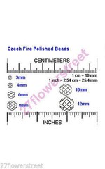 Czech Fire Polished Round Faceted Glass Beads in Citrine yellow, 3-4-6-8-10mm