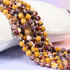 Mookaite Jasper Faceted Cube Beads: Size 6mm 8mm, Jewelry Making, 15 inch Strand