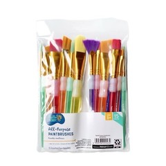 Hello Hobby Round, Filbert,Flat,Fan,Liner Synthetic Bristle Brushes(15 Pieces)