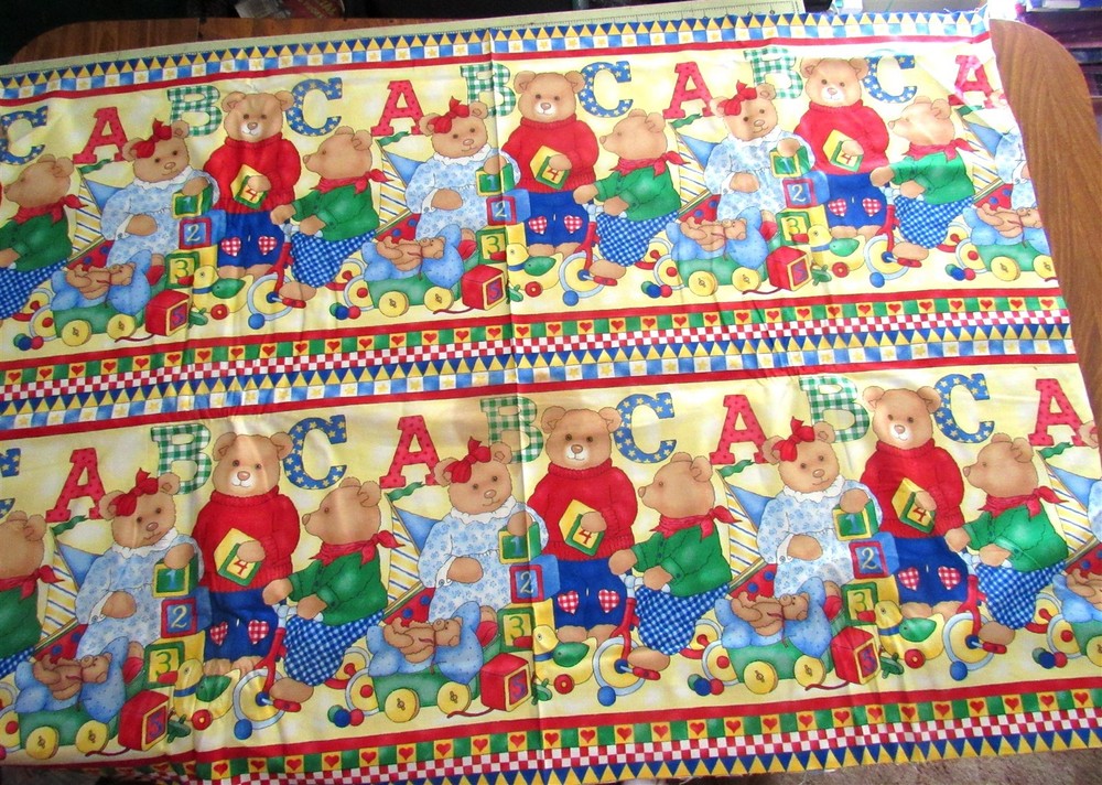30″ x 44″ “ABC Bears” (2) 15″ x 44″ Borders by Northcott
