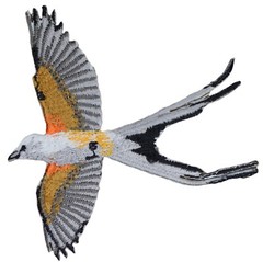 Scissor-Tailed Flycatcher Applique Patch – Kingbird Oklahoma State Bird Badge 3″