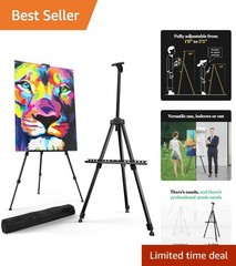 Portable Metal Easel for Artists – Adjustable Height 17-66 Inches with Carry Bag