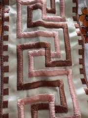 Samuel & Sons Border Tape Trim Aristotle Greek Key 3 1/2” x 5 yards Pink Brown