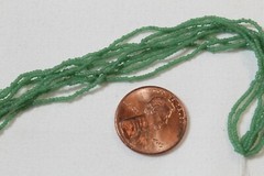 Antique Vintage Micro Seed Beads-18/0 Greasy Deco Jade Muted Spring Green Hanks