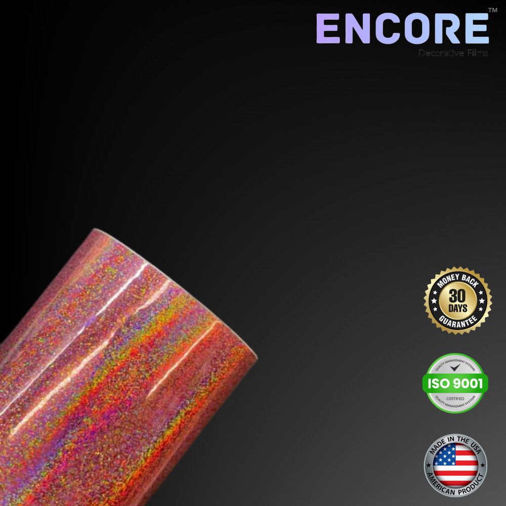 Encore® EFX21 Pink Glitter Holographic Vinyl for Decals/Stickers – MADE IN USA