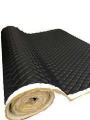Black PVC Quilted Upholstery Vinyl Fabric with 3/8″ Foam Backing by the yard