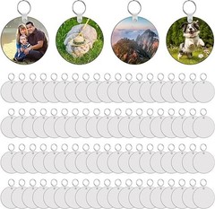 240Pcs Sublimation Keychain Blanks Round Bulk Products Double Sides 80 MDF Su…