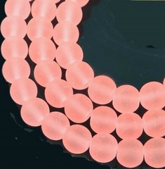 50 Czech Frosted Sea Glass Round / Rocaille Beads Matte light Salmon 6mm