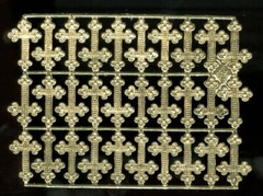 Scrap Diecut German Dresden Gold Foil Paper Crucifix Crosses Victorian Crafts