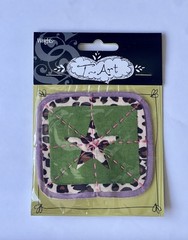STAR PATCH T-ART Purple, Green, Brown Leopard NO SEW Fabric With Brads Patch