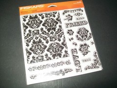 Fiskars Stamp Set Bold Flowers Clear Acrylic Stamps Cardmaking Scrapbooking NIP