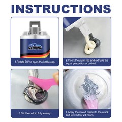 2 Sets Metal Repair Paste AB Casting Repair Glue Industrial Heat Cold Weld 50ml