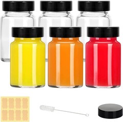 Clear Glass Bottles 2oz Wide Mouth Sample Jars 6 Pcs for Storage Crafts