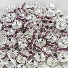 100 Silver Czech Crystal Rhinestone Wavy Rondelle Spacer Beads 4mm 6mm 8mm 10mm