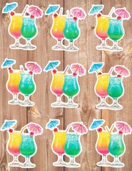 Cocktails Die Cut Vinyl Stickers Scrapbooking Laptop Waterbottle