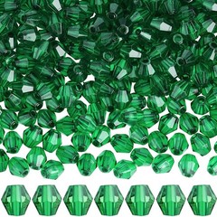1 Box about 82G Green Bicone Beads Crystal Faceted Beads 6mm Small Translucen…