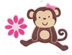 monkey jungle fabric applique iron on not embroidered 2 inch