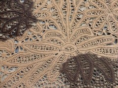 Calfskin Hair On leather hide Tan & Brown Spotted Laser Cut Stylized Floral