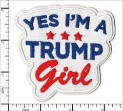 22 Pcs Embroidered Iron on patches Yes I’m A Trump Girl 80x74mm AP025tR2