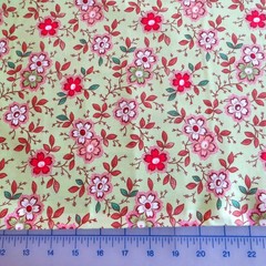 By The Yard, Medium Flowers On Lime Green~ $3.99 Ships Any Amount Of Fabric.