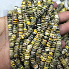 Natural BumbleBee Jasper Rondelle Beads 4 to 6mm 13” Strand Gemstone Beads