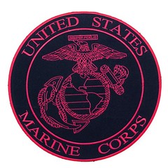 Red Black US Marine Corps Patch EGA Globe Anchor Sew-On Biker Back Military