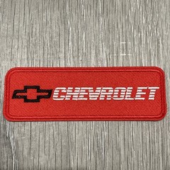 Chevrolet Vintage Red Embroidered Iron On Patch 1.5×4.5 inch