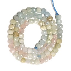 Natural Gradient Aquamarine Faceted Cube Beads Size 4-5mm 15.5″ Strand