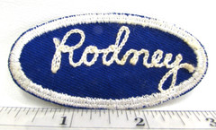 Vintage Rodney Name Jacket Patch Personalized Employee Work Shop Uniform