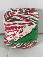 1 Skein Lily Sugar’n Cream Yarn “Mistletoe” 2oz Cotton Made In USA FREE SHIPPING