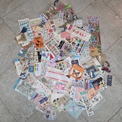 Large Lot B Of Mixed Craft Supplies – Stickers/Stencils – All New- Over 5 Pounds