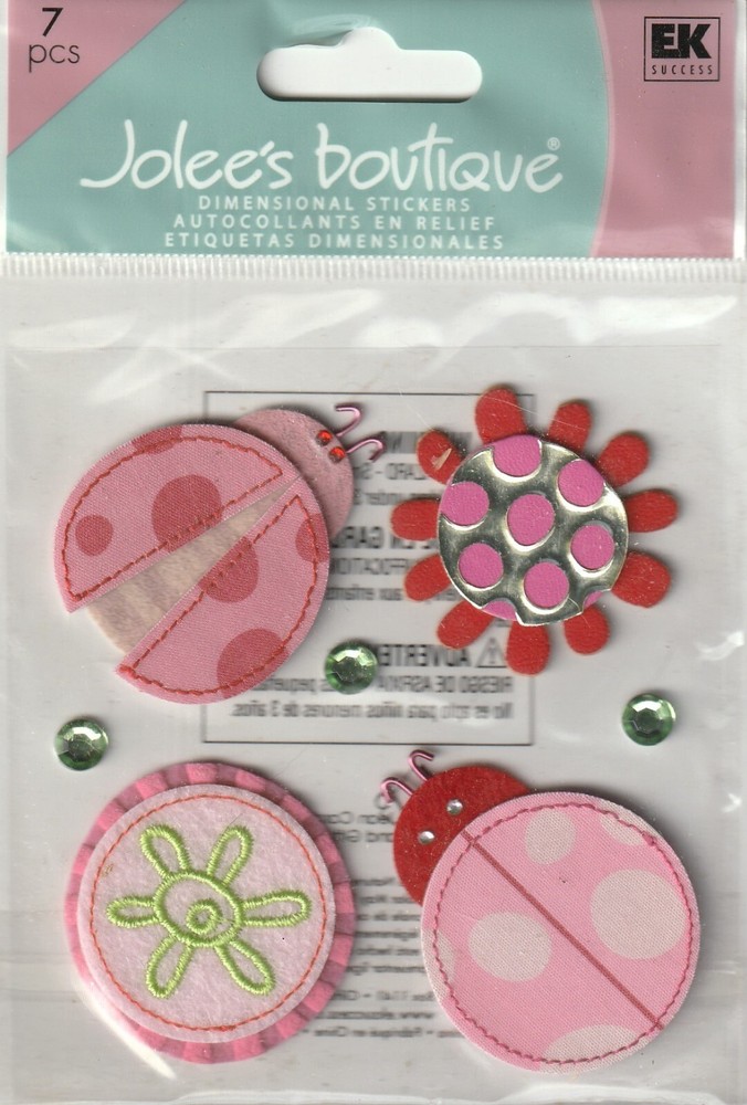 Jolee’s Boutique 3D Stickers LADYBUGS AND FLOWERS Theme 79479FAST FREE SHIPPING!