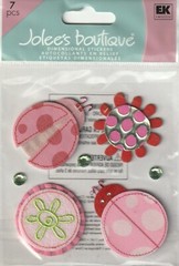 Jolee’s Boutique 3D Stickers LADYBUGS AND FLOWERS Theme 79479FAST FREE SHIPPING!