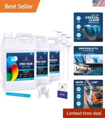 Crystal Clear Food Safe Deep Pour Resin – 2″ Depth for Stunning Art 1.5 Gallon