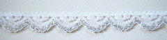 10 Yds. Vintage White/Silver Metallic 1/2″ Wide Shiny Lace LJ-42