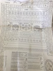 Vintage Cross Stitch The Chase Sampler S142 Williamsburg Partial Completed AS IS