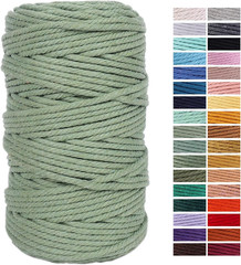 Avocado Green Macrame Cord 4Mm X 109Yards,Colored Cotton Rope Craft Cord