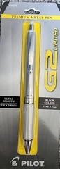 Pilot G2 Limited Premium Metal Refillable Rolling Ball Gel Pen .7mm Black Ink
