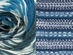 JACQUARD WOOL Acrylic Ice Yarn, Knitting, Crocheting Blue Anthracite 150g 558y