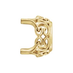 14K 18K Gold, Platinum & Silver 8×6 mm Oval 4-Prong Scroll Earring Setting