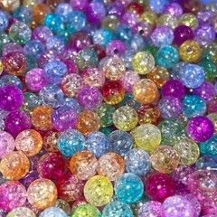 AAA Quality Acrylic Beads of ice-Crackle Texture, various Colours & size 8-12 mm