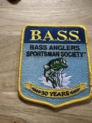 Vintage Fishing Patch – Bass Anglers Sportsman Society – 30 Years – 3 1/2″