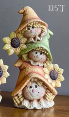 Ceramic Bisque ~~Ready to Paint ~~Small Scarecrow Head Stack