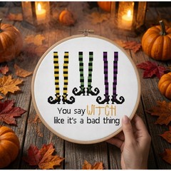 Simple Wave Studio Witch Feet Halloween Funny Cross Stitch Pattern