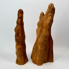 Set of 2 Genuine Cypress Tree Knee Sculptures – Unfinished – 13″ MCM
