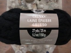 (3) Loops & Threads CHUNKY Big Yarn Black/Heather Gray 27 yds 5.2oz