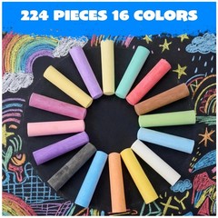 224-Piece Washable Jumbo Chalk Set for Outdoor Art