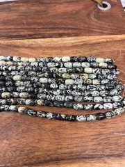 Green Tree Agate Approx 9mm x 6mm Oval Beads Green Black White 42 Per Strand T23
